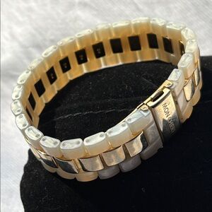 🟥Mon Cheri Gold & Cream Watch Band Bracelet Handcrafted